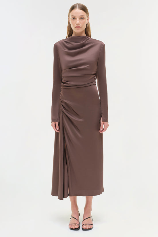 Odessa Satin Midi Dress