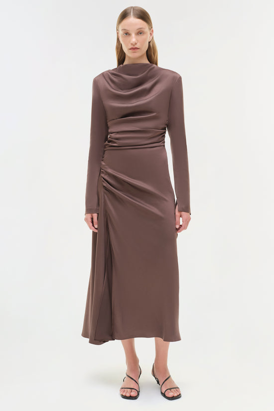Odessa Satin Midi Dress