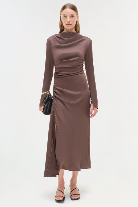 Odessa Satin Midi Dress