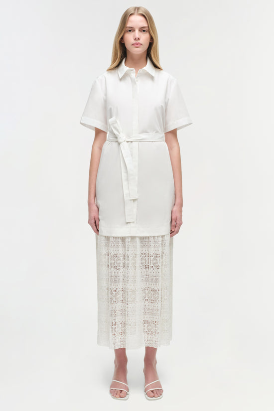 Jenner Lace Midi Shirt Dress