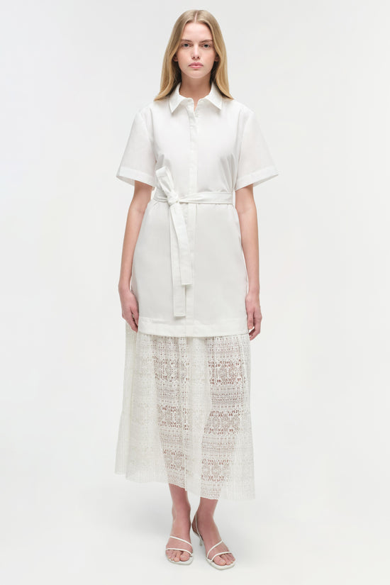 Jenner Lace Midi Shirt Dress