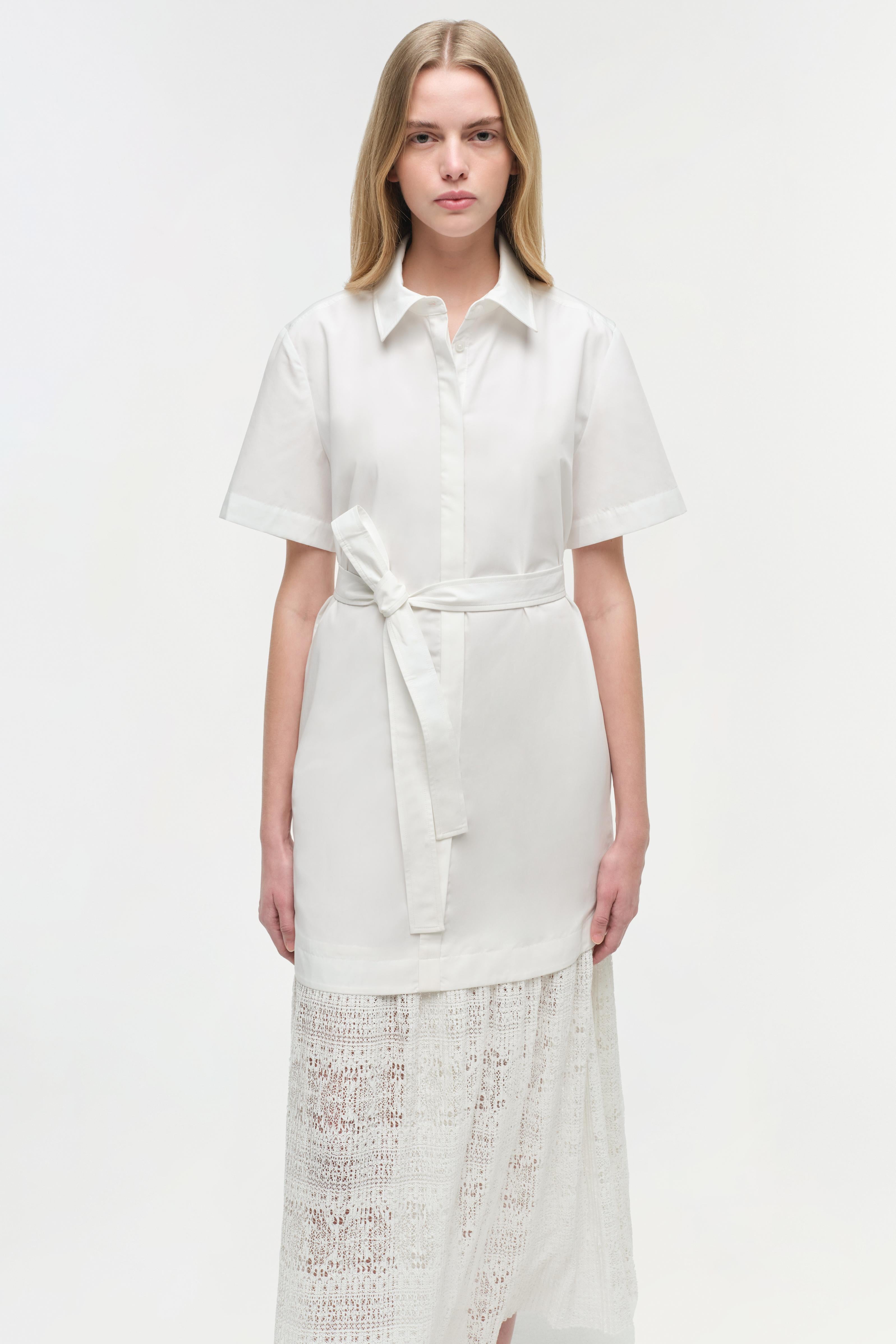 Jenner Lace Midi Shirt Dress SIMKHAI Jenner Lace Midi Shirt Dress SIMKHAI