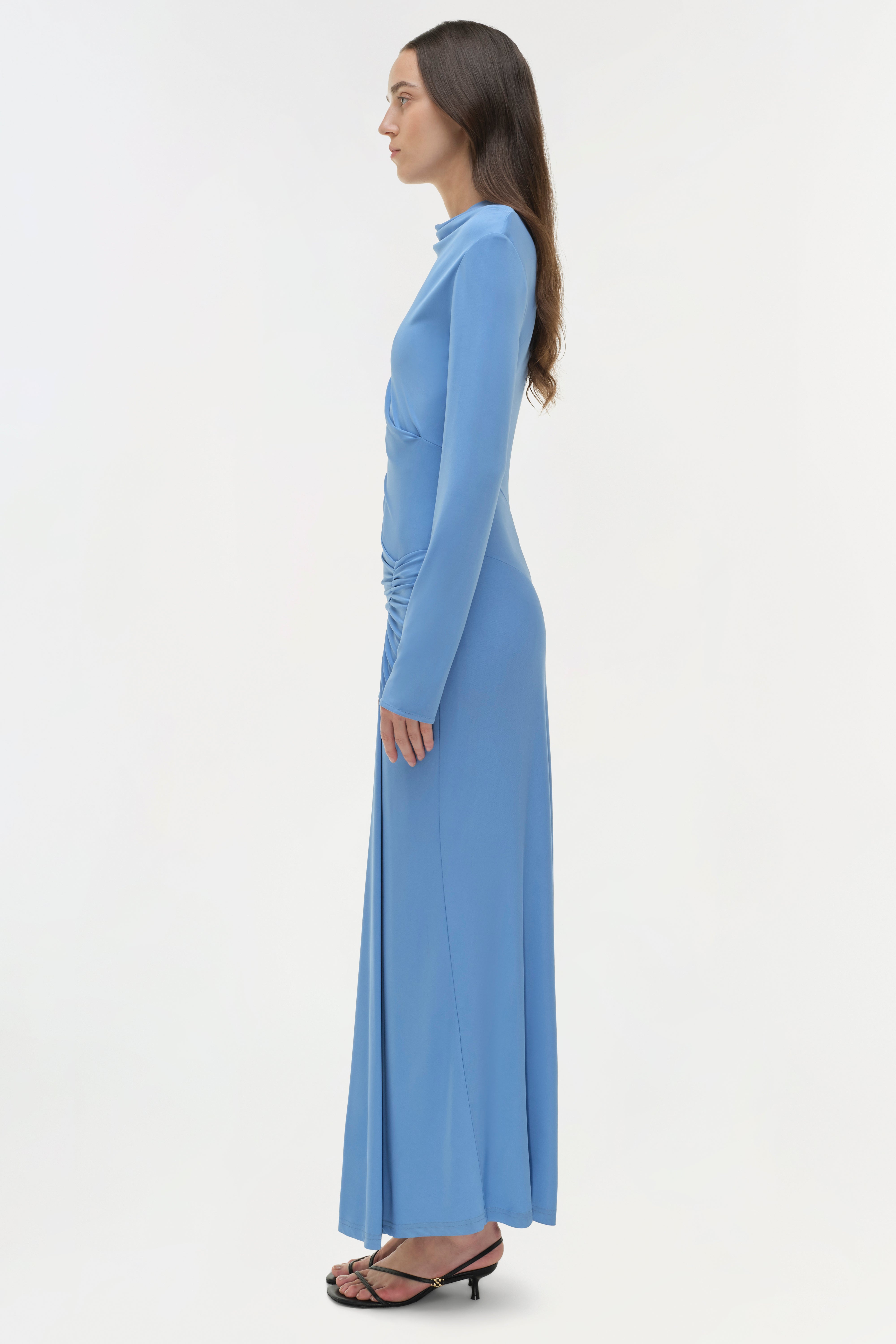Ferrera Draped Jersey Midi Dress SIMKHAI Ferrera Draped Jersey Midi Dress SIMKHAI