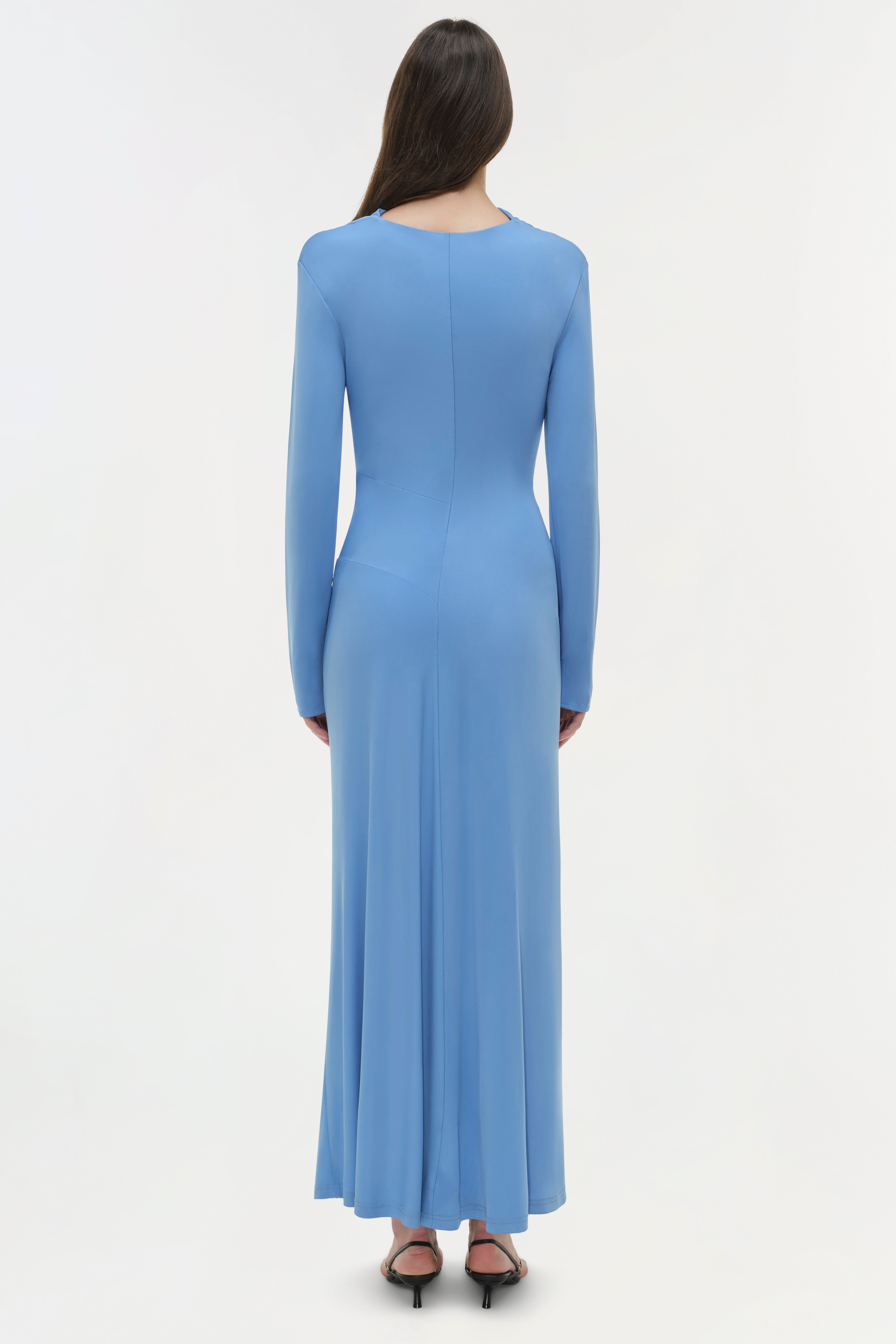 Ferrera Draped Jersey Midi Dress SIMKHAI Ferrera Draped Jersey Midi Dress SIMKHAI