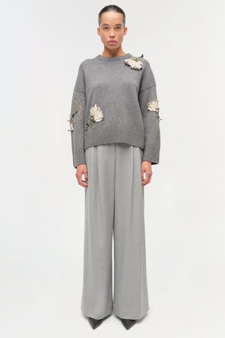 Dawna Floral Embellished Sweater