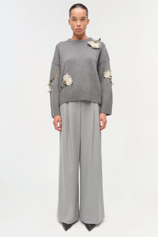Dawna Floral Embellished Sweater
