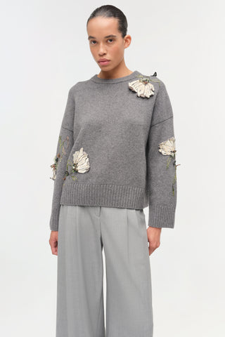 Dawna Floral Embellished Sweater