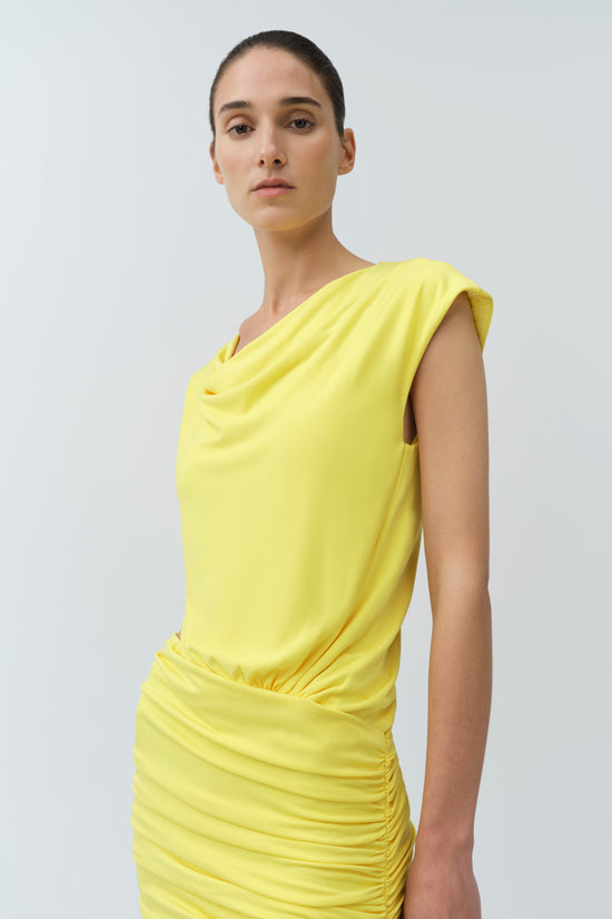 Nyla Draped Jersey Mini Dress