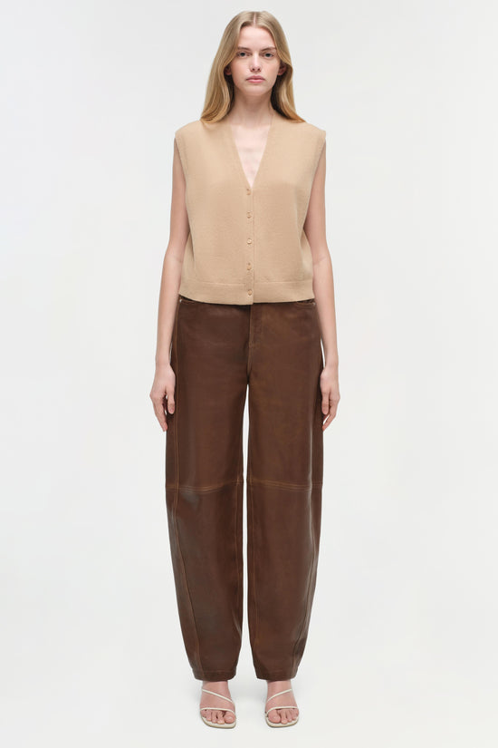 Waldon Leather Curved Leg Pant