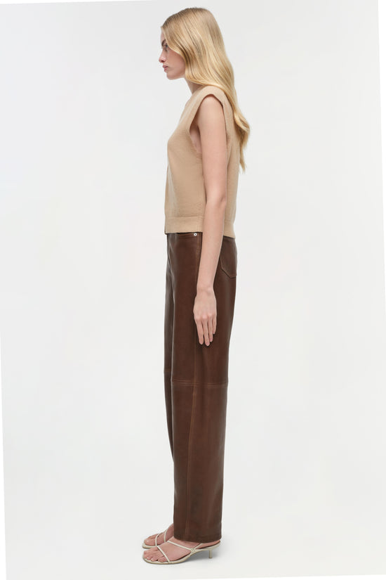 Waldon Leather Curved Leg Pant
