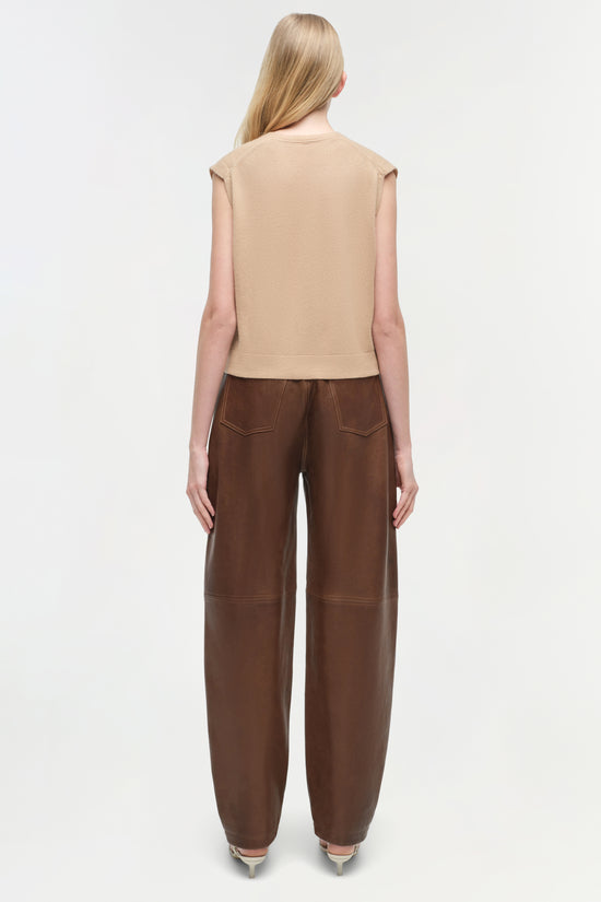 Waldon Leather Curved Leg Pant