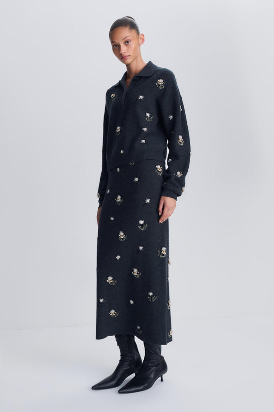 Zarelle Embellished Wool Cashmere Polo