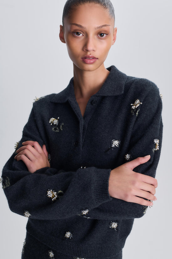 Zarelle Embellished Wool Cashmere Polo