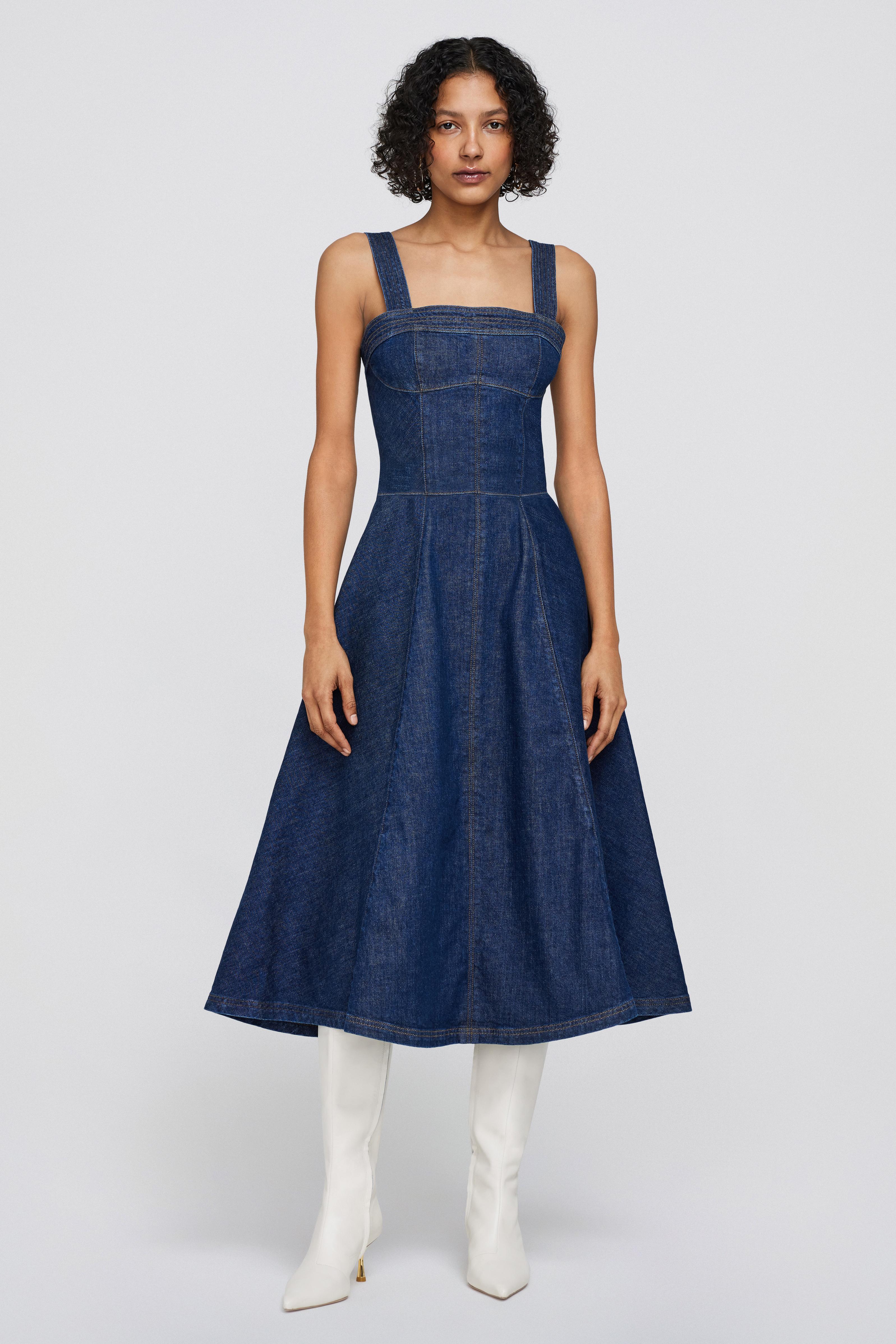 Jonathan simkhai discount denim bustier dress