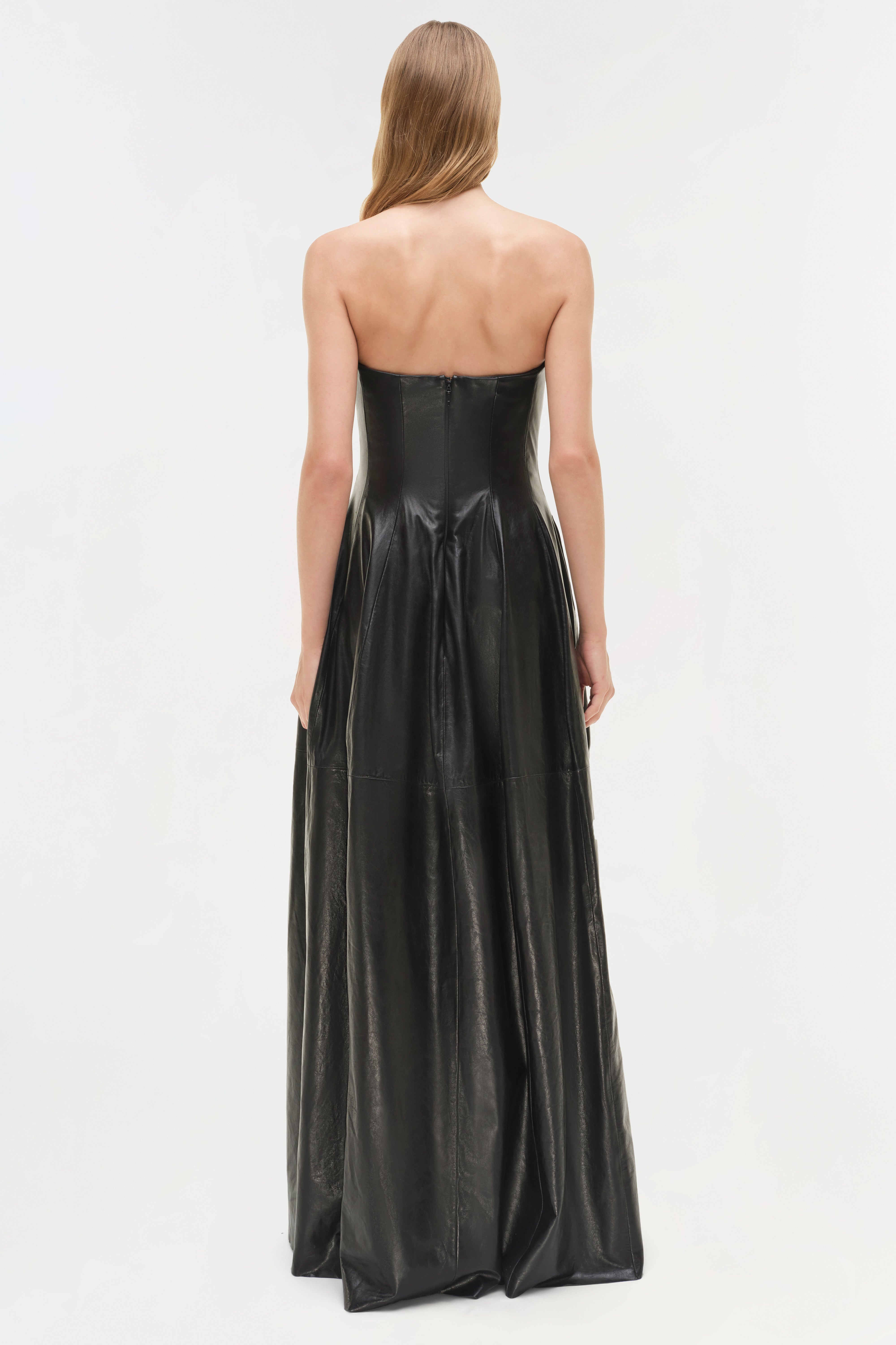 SIMKHAI Women's Carrington Leather Bustier Gown in Black, Size 00 SIMKHAI Women's Carrington Leather Bustier Gown in Black, Size 00