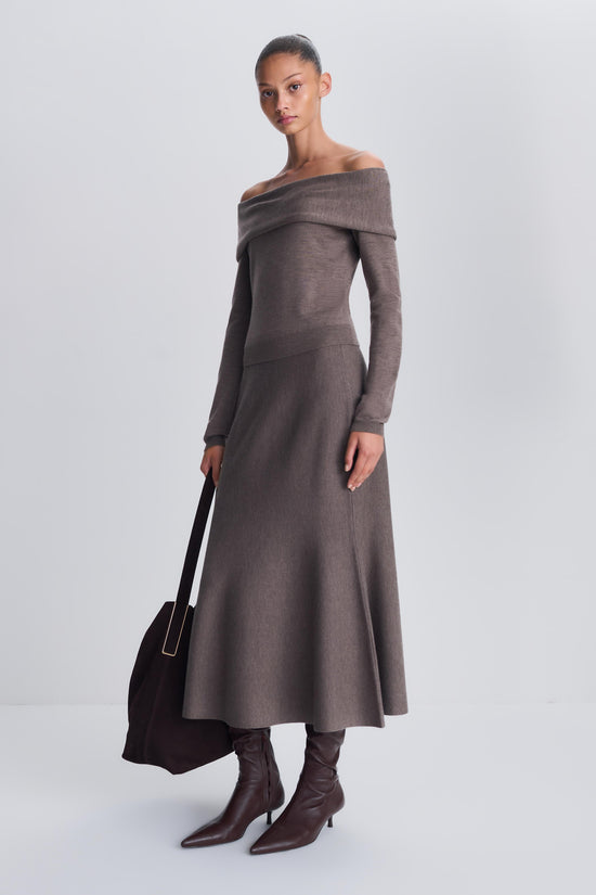Delphia Off-Shoulder Merino Wool Sweater