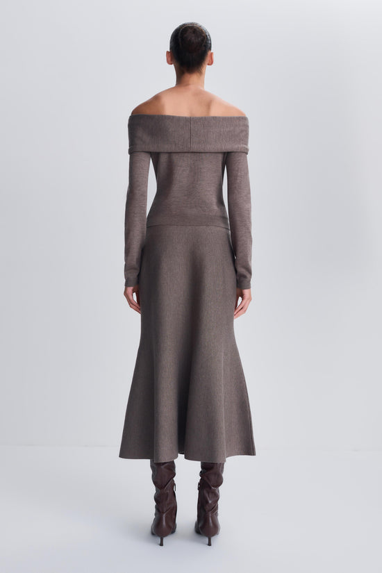 Delphia Off-Shoulder Merino Wool Sweater