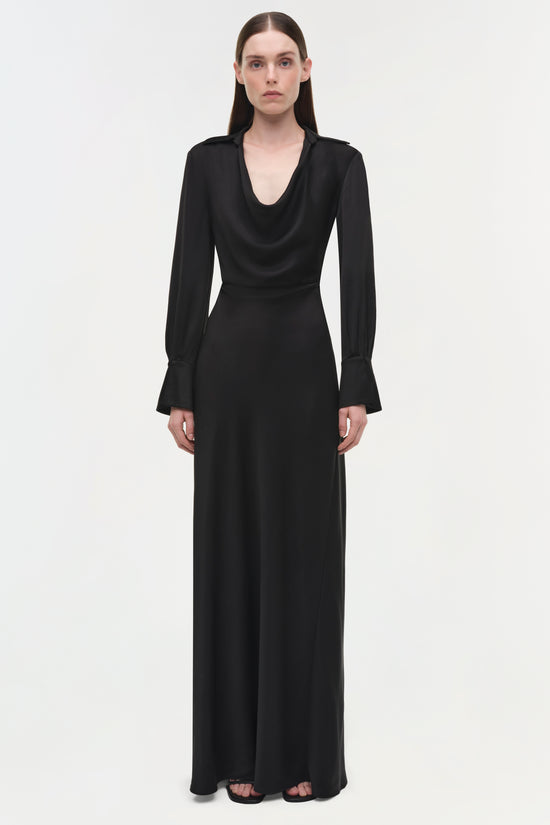 Adelle Draped Satin Gown