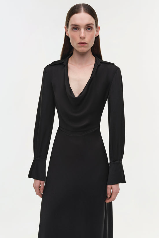 Adelle Draped Satin Gown