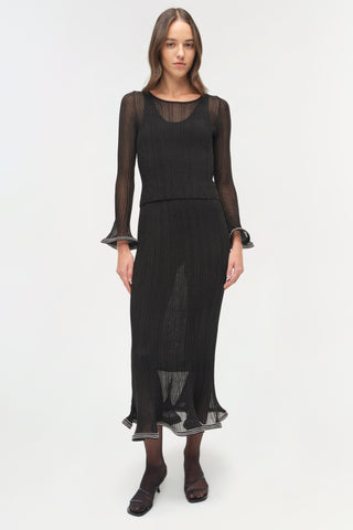 Maebry Metallic Plisse Top