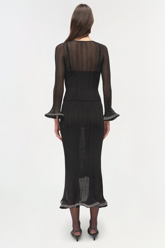 Brighton Metallic Plisse Midi Skirt