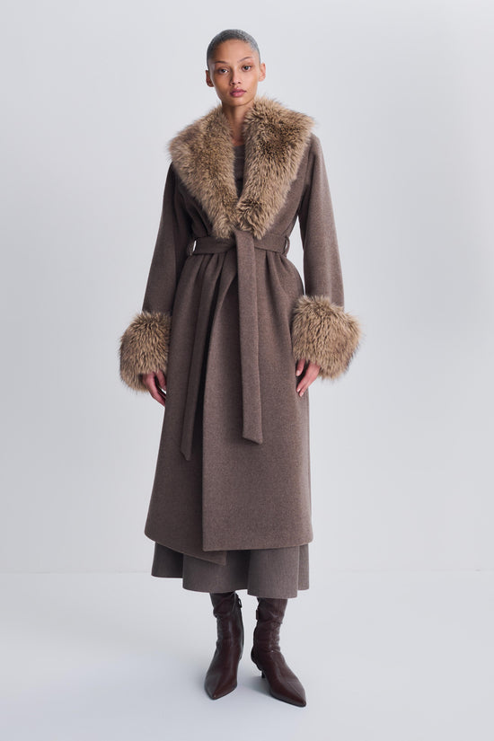 Kinsley Faux Fur Wool Coat