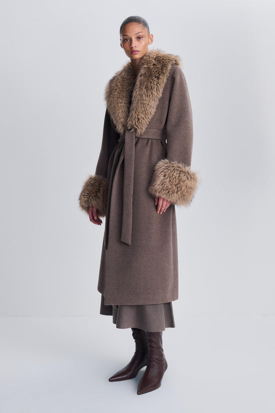 Kinsley Faux Fur Wool Coat