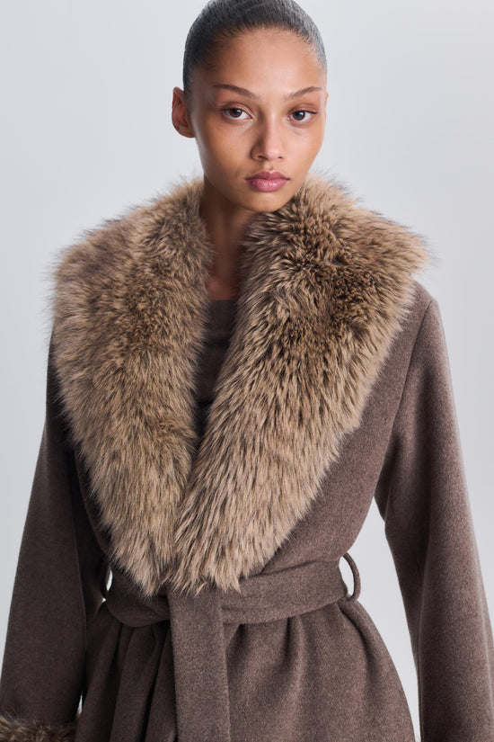 Kinsley Faux Fur Wool Coat
