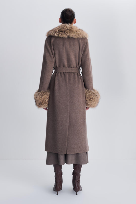 Kinsley Faux Fur Wool Coat