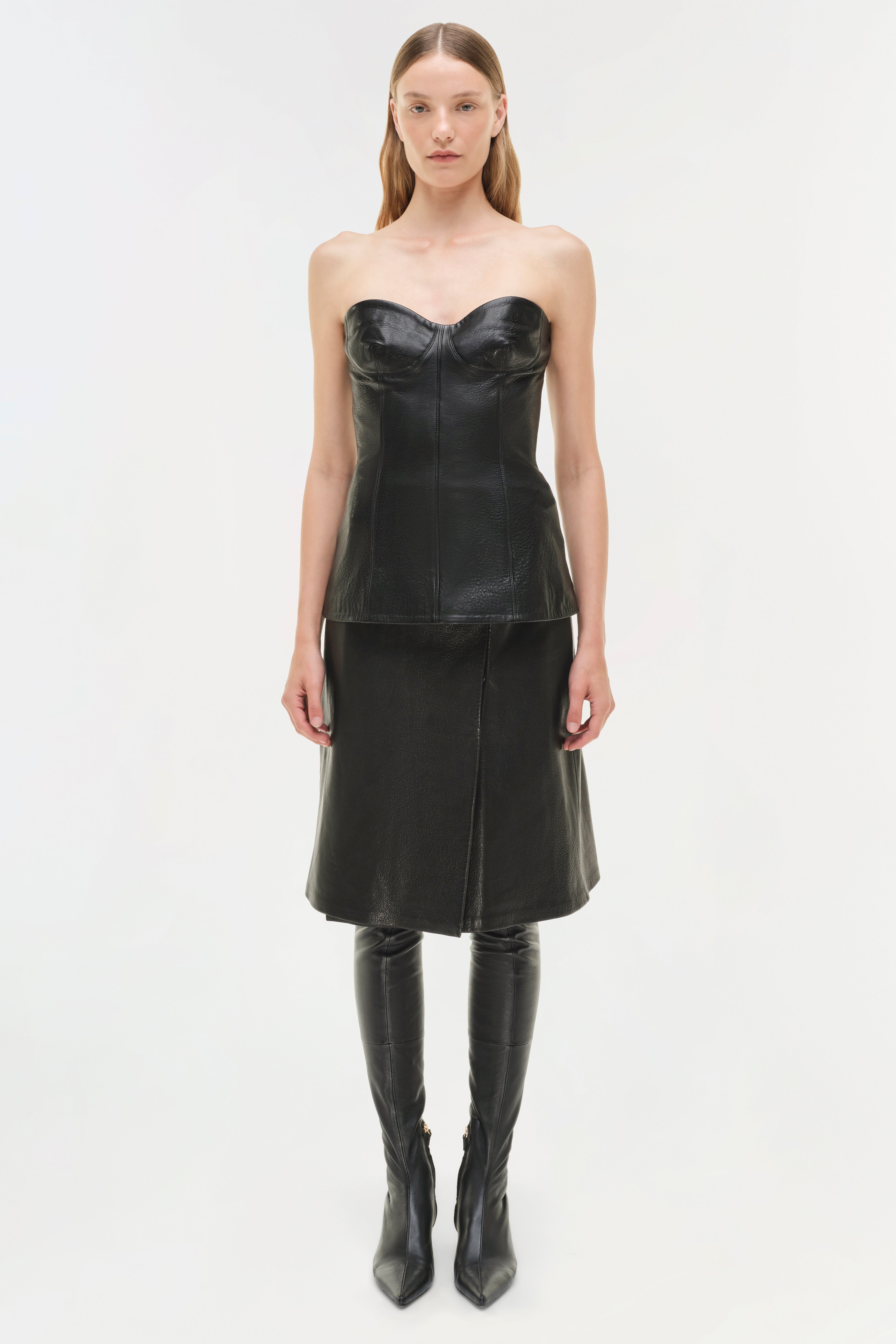 Tyla Leather Bustier Top SIMKHAI Tyla Leather Bustier Top SIMKHAI