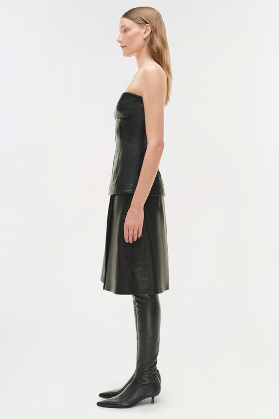 Tyla Leather Bustier Top