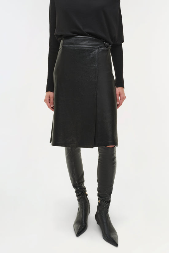 Raddix Leather Midi Skirt