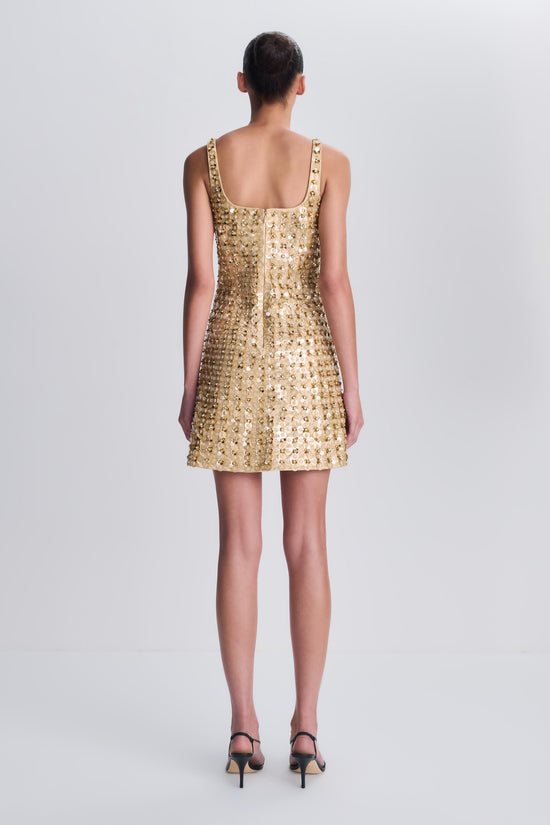 Ziva Embellished Satin Mini Dress