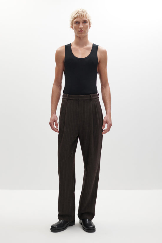 Julian Pleated Pinstripe Trouser