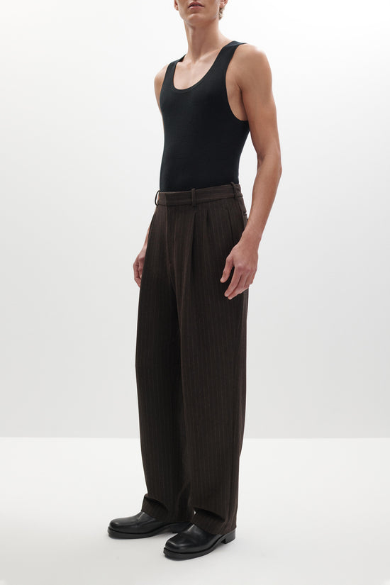 Julian Pleated Pinstripe Trouser