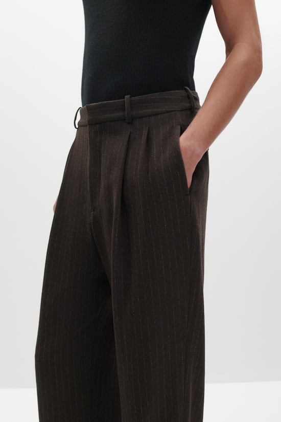 Julian Pleated Pinstripe Trouser