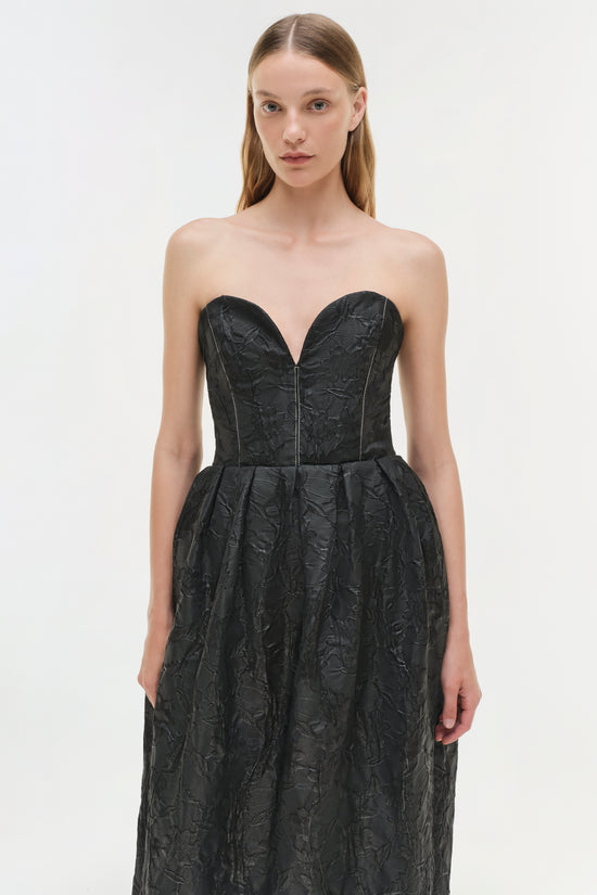 Adeena Jacquard Bustier Gown
