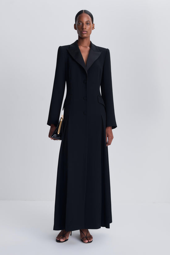 Calene Satin Crepe Blazer Gown