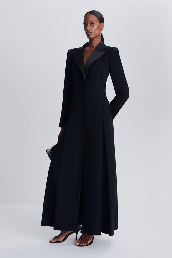 Calene Satin Crepe Blazer Gown