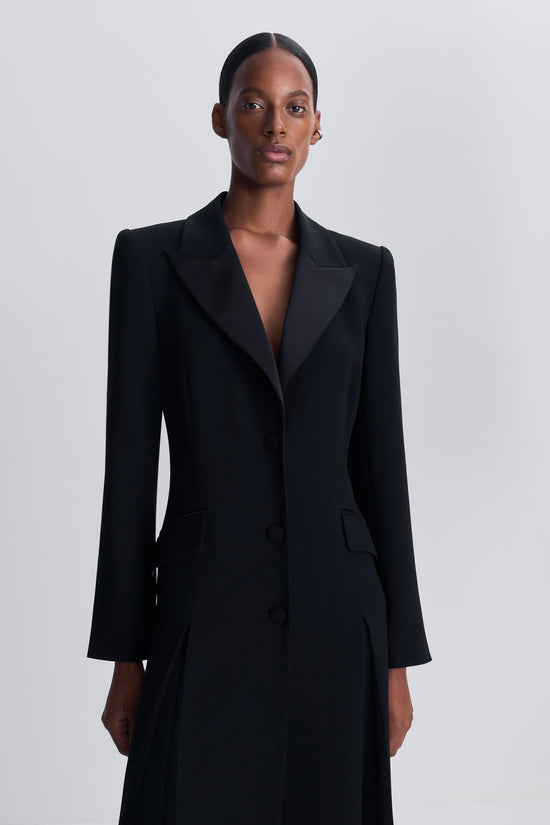 Calene Satin Crepe Blazer Gown