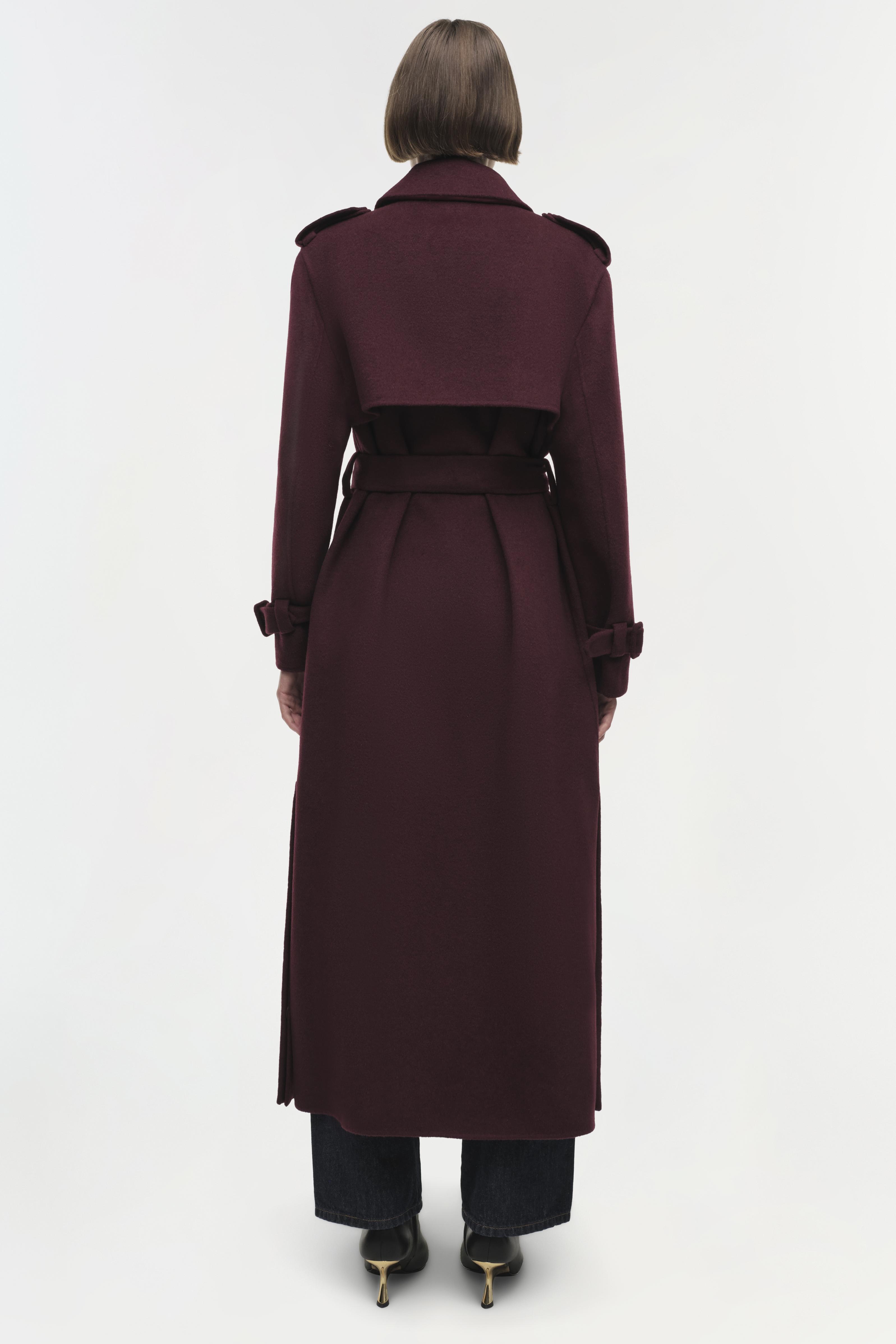 Lined Coat Uru Belted Jacket Yumi Black Trench Coat With Faux Fur