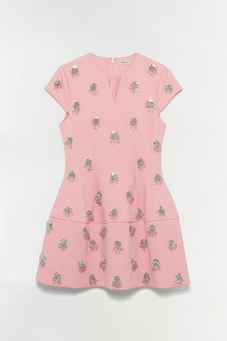 Bethanie Twill Embellished Mini Dress