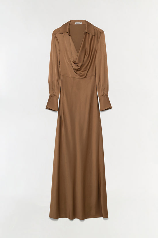 Adelle Draped Satin Gown