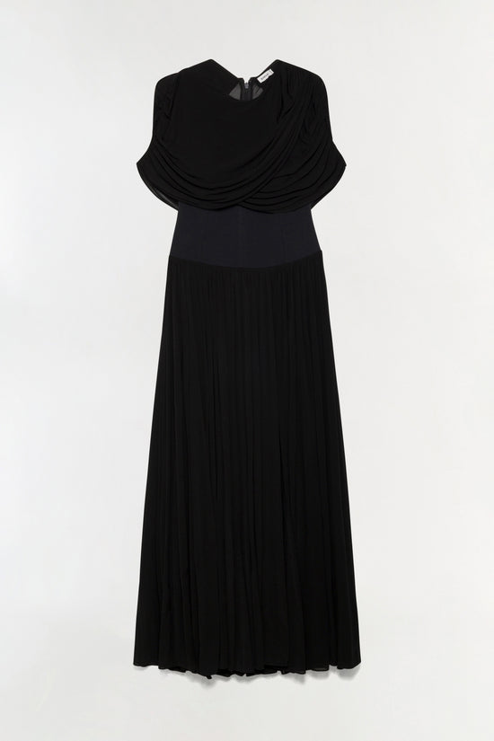 Nancie Draped Jersey Cape Midi Dress