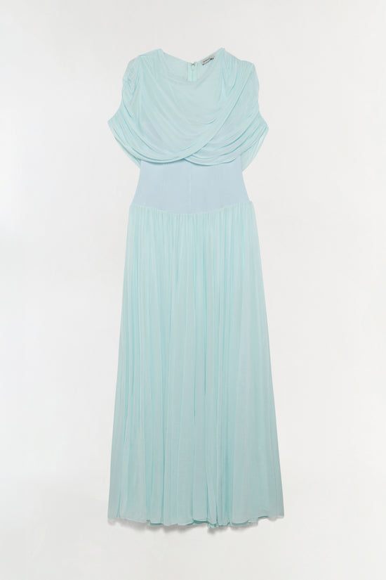 Nancie Draped Jersey Cape Maxi Dress