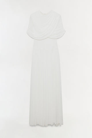 Nancie Draped Jersey Cape Midi Dress