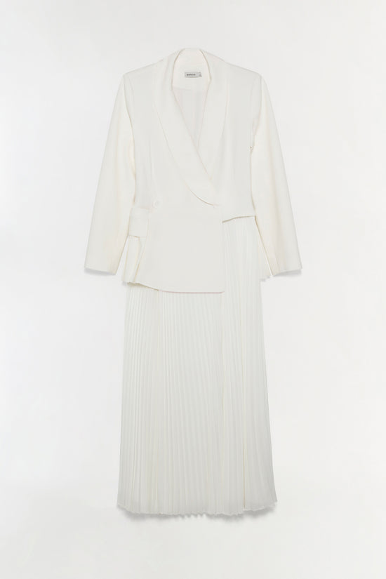 Alexandra Pleated Blazer Midi Dress – SIMKHAI Alexandra Pleated Blazer Midi Dress – SIMKHAI