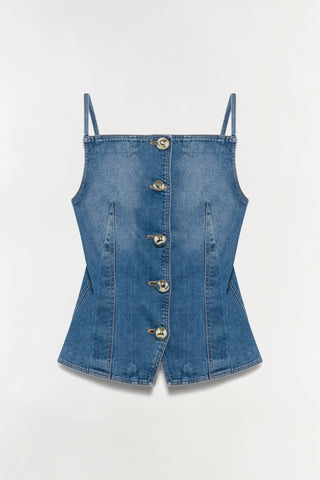 Junie Studded Denim Top