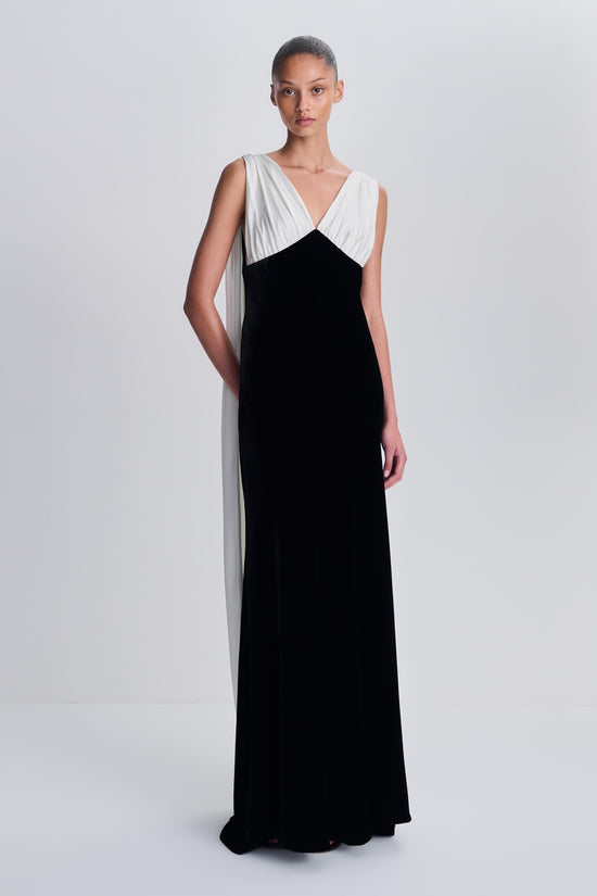 Mariselle Draped Velvet Gown