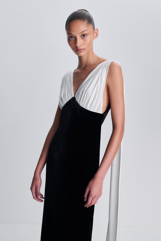 Mariselle Draped Velvet Gown